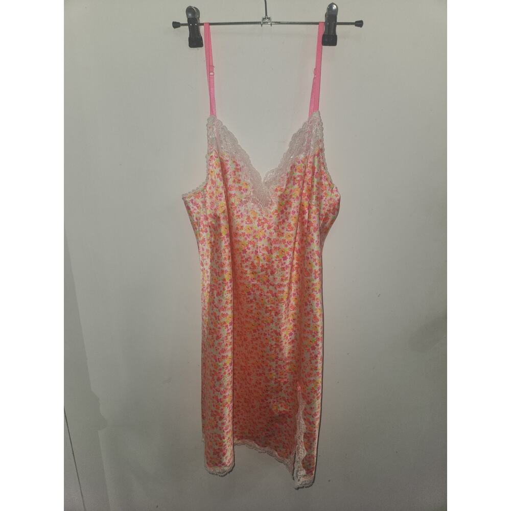 Victoria's secret floral satin lace trim nigthgown dress M